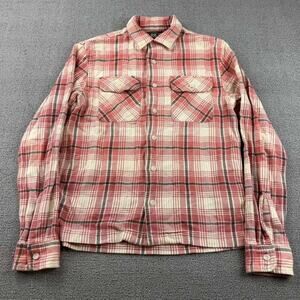RRL Ralph Lauren Flannel Shirt Men XS Red Plaid Two Chest Pockets Long Sleeve